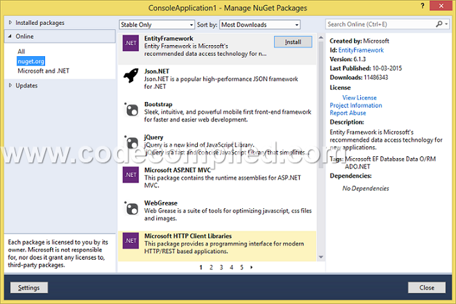 Nuget package manager 