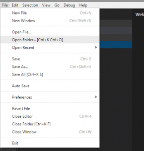 Visual Studio Code File Menu