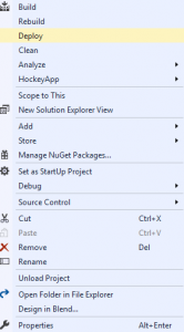 IoT Sample App Visual Studio deploy