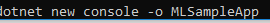 ML.NET create sample project in visual studio code